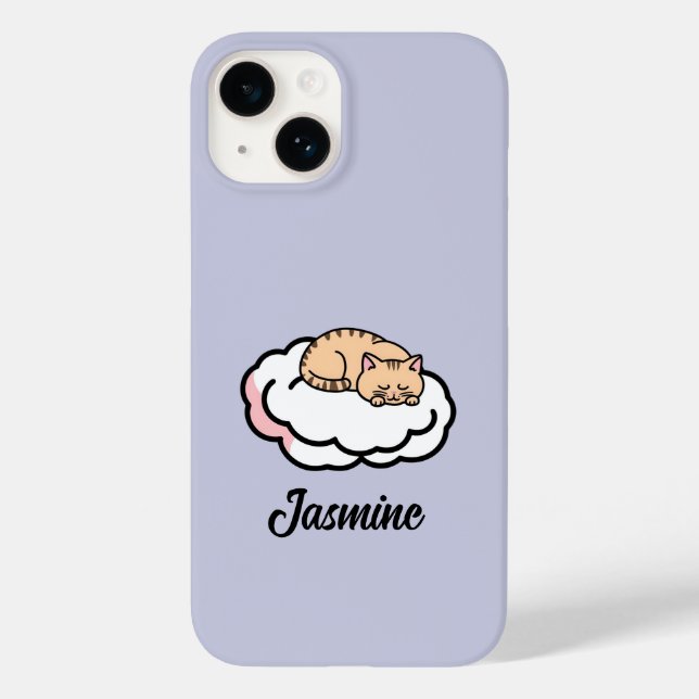 Personalized Chubby Cat Curling Up – Cute Case-Mate iPhone Case (Back)