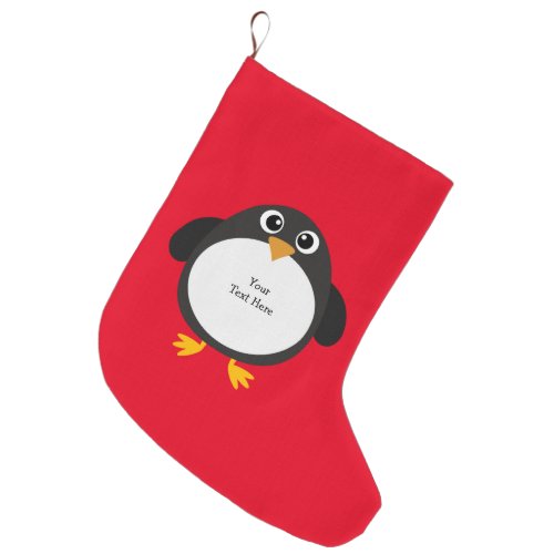 Personalized Chubby Penguin Large Christmas Stocking