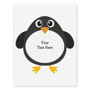 Personalized Chubby Penguin Temporary Tattoos