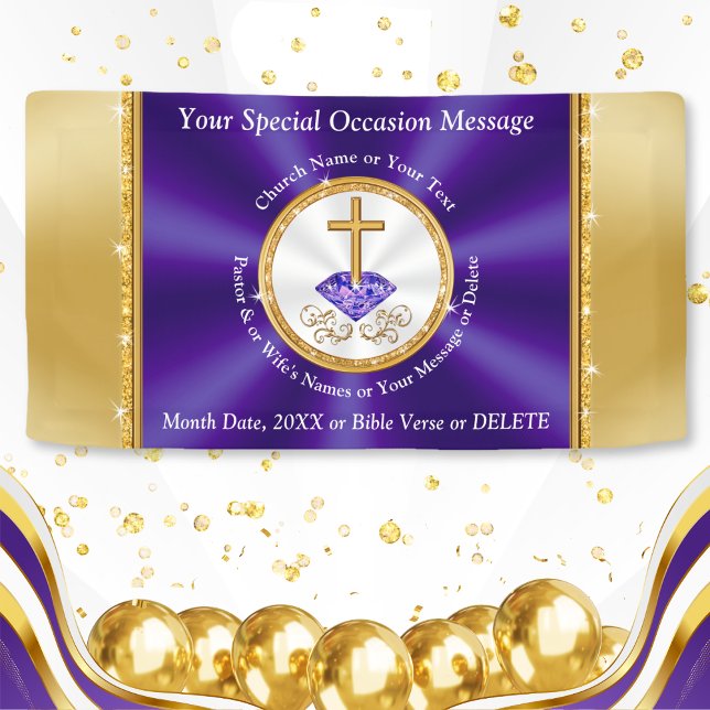 Personalized Church Anniversary Banner, Many SIZES Banner (Personalized Church Banners. Retirement or Church Anniversary Banner. Pastor Appreciation Banners. )