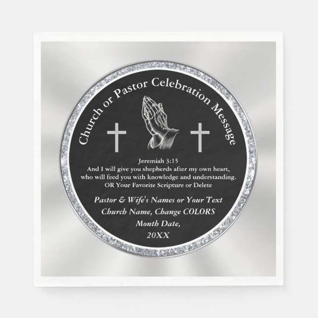 Personalized Church Anniversary Napkins, Your Text Napkins (Front)