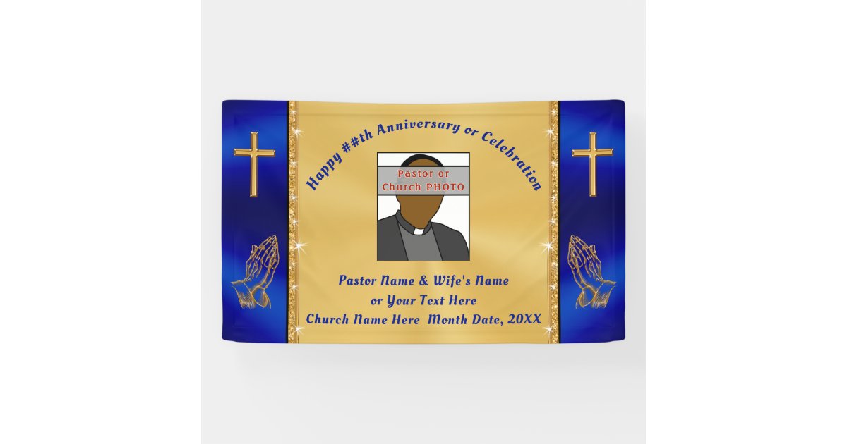 Personalized Church or Pastor Anniversary Banner | Zazzle.com