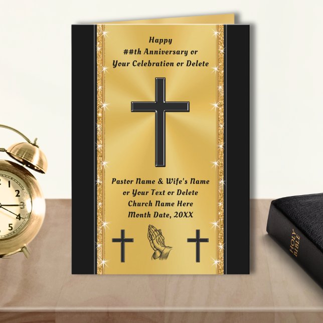 Personalized, Church or Pastor Anniversary Cards,  Card (Pastor Anniversary Cards, personalised. Church Anniversary Cards or Pastor Appreciation Cards. )