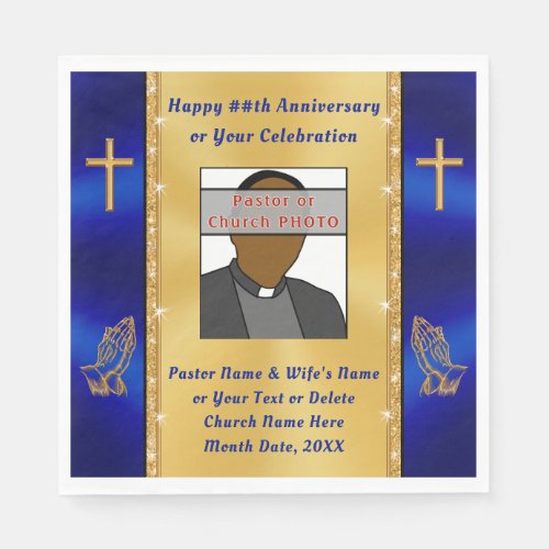 Personalized Church or Pastor Anniversary Supplies Napkins