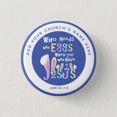 Personalized Church Service Easter Morning Button