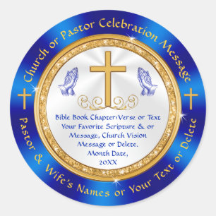 Personalized, Church Stickers, Favors, Envelopes Classic Round Sticker