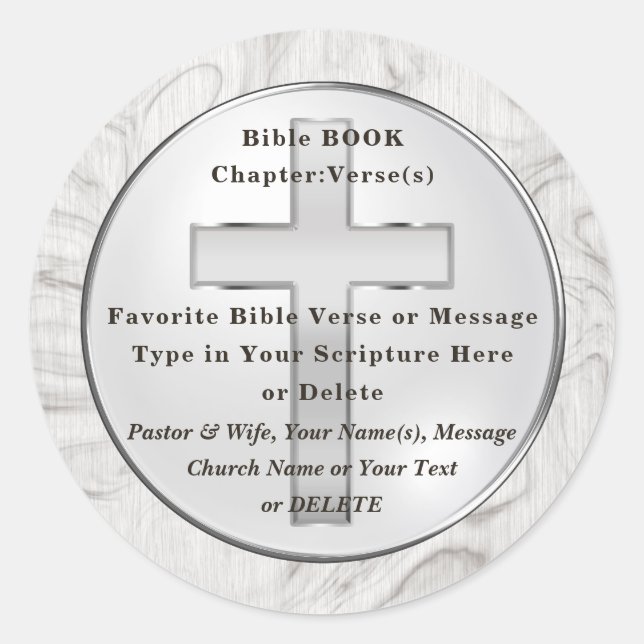 Personalized Church Stickers for Envelopes, Favors (Front)