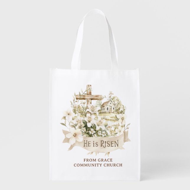 Personalized Church with Cross Easter bag (Front)