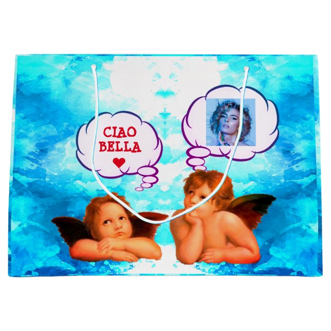 Personalized CIAO BELLA Cherub Angels Large Gift Bag (Front)