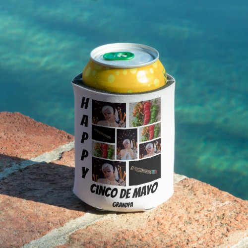 Personalized Cinco de Mayo  9 Photo Collage   Can Cooler