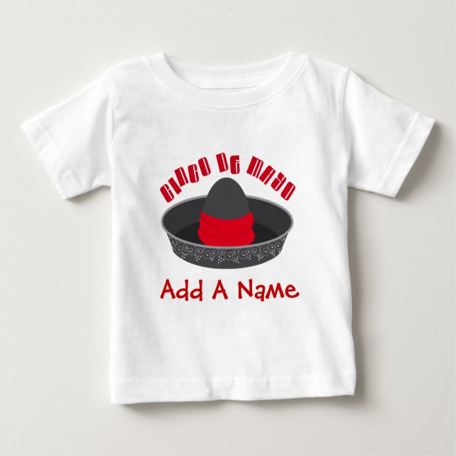 Personalized Cinco De Mayo Baby Tee Shirt (Front)