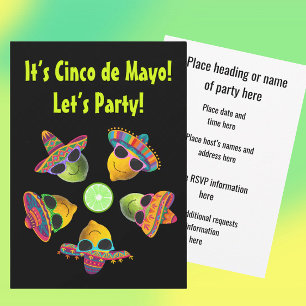 Personalized Cinco de Mayo Fiesta Lemon Lime  Invitation