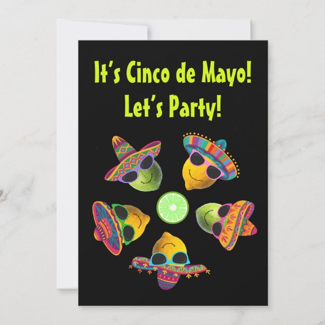 Personalized Cinco de Mayo Funny Lemon Lime Invitation (Front)