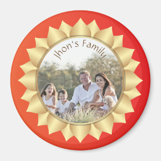 Personalized Circle Magnet Family Photo