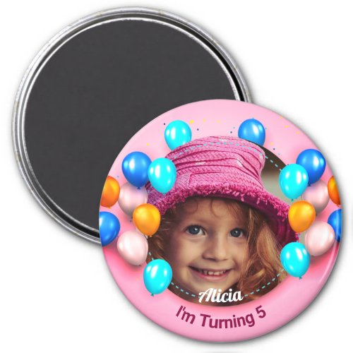 Personalized Circle Magnet Happy Birthday