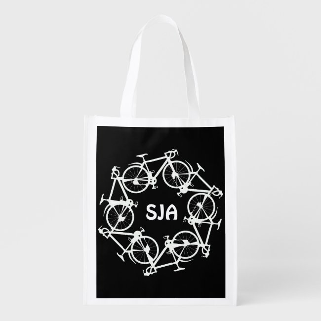 Personalized Circle of Cycles Design Reusable Tote