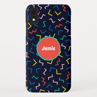 Personalized Circle, Random Zig Zags iPhone XR Case