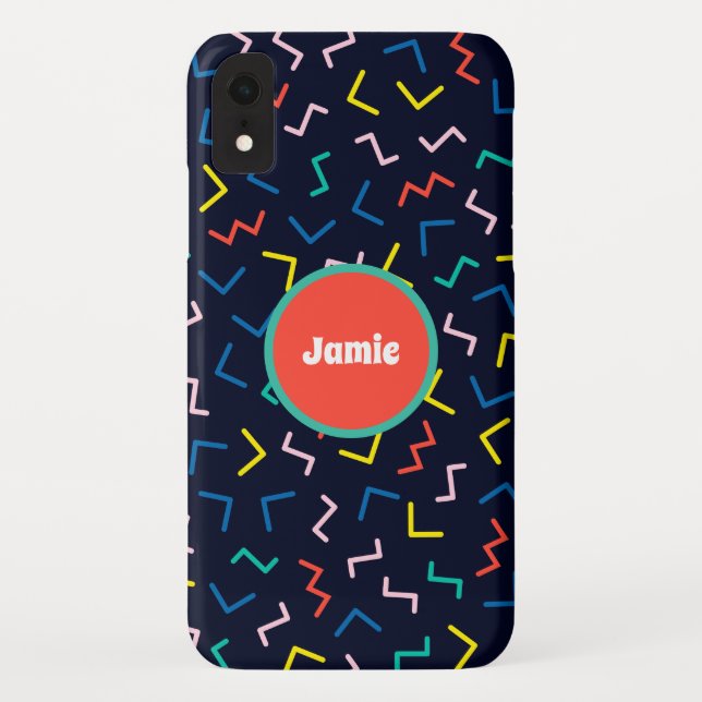Personalized Circle, Random Zig Zags Case-Mate iPhone Case (Back)