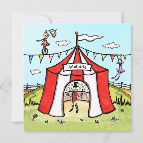 Personalized Circus Birthday Party Invitation