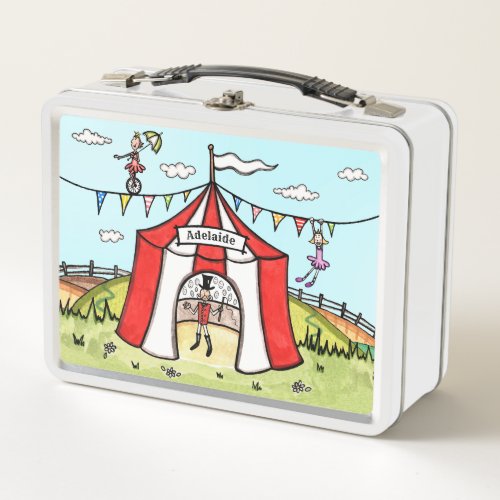 Personalized Circus Childrens Metal Lunch Box