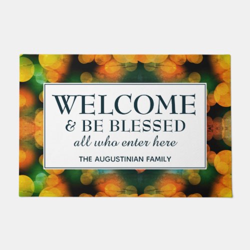 Personalized Citrus Bokeh WELCOME Doormat