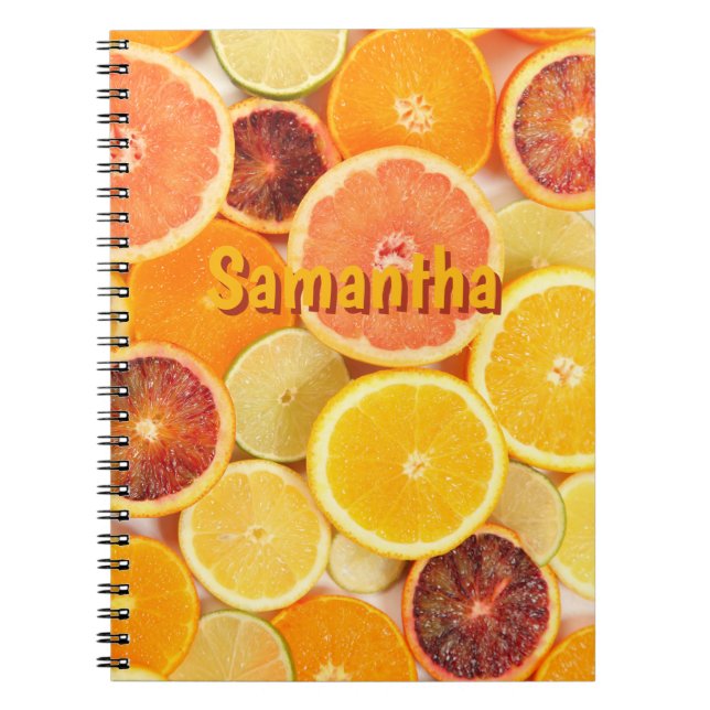 Personalized Citrus Fruit Notebook – Fresh School  (Front)