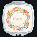 Personalized Citrus Orange Bridal Party Favor Compact Mirror<br><div class="desc">Personalized Citrus Orange Fruit Wreath Bridal Party Favor Compact Mirror</div>