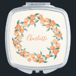 Personalized Citrus Orange Bridal Party Favor Compact Mirror<br><div class="desc">Personalized Citrus Orange Fruit Wreath Bridal Party Favor Compact Mirror</div>