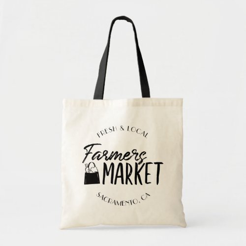 Personalized City Farmers Market Tote Bag