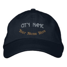 Personalized City Name Navy-Hat Featuring Classic
