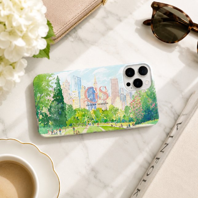Personalized City Park Skyline Monogram Case-Mate iPhone Case (Creator Uploaded)