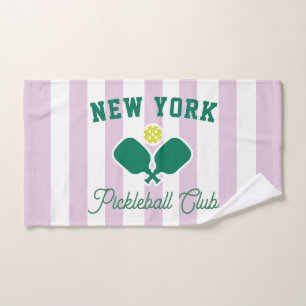 Personalized City Pickleball Club, Preppy Sports Hand Towel