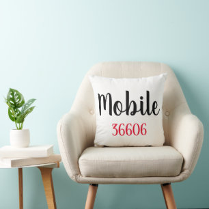 Personalized City, Zip Throw Pillow