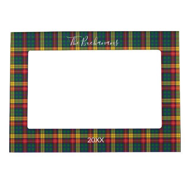 Personalized Clan Buchanan Plain Tartan Pattern Magnetic Frame (Front)
