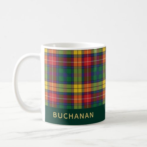 Personalized Clan Buchanan Tartan Plaid Name Coffee Mug