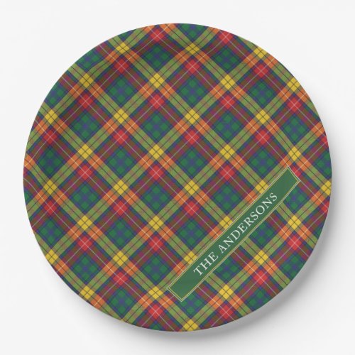 Personalized Clan Buchanan Tartan Plaid Paper Plates