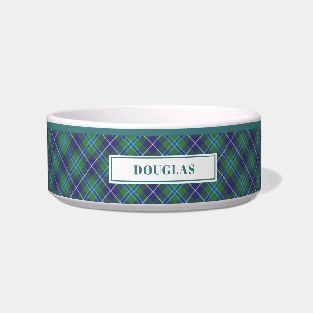 Personalized Clan Douglas Tartan Plaid Bowl (Front)