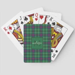 Personalized Clan Duncan Plaid Tartan Monogram Poker Cards