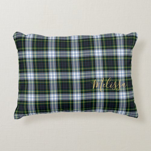 Personalized Clan Gordon Tartan Plaid Name Accent Pillow