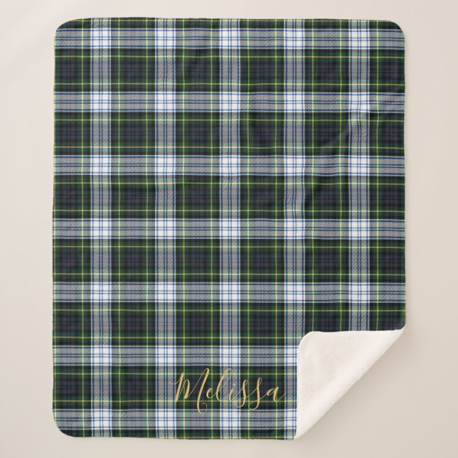 Personalized Clan Gordon Tartan Plaid Name Sherpa Blanket (Front)