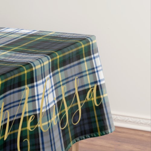 Personalized Clan Gordon Tartan Plaid Name Tablecloth