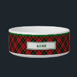 Personalized Clan Kerr Tartan Plaid Pattern Bowl<br><div class="desc">Our pet bowl features Tartan Clan Kerr plaid pattern that transform an everyday essential into a functional design piece. Great gift for a pet owner you know who loves traditional tartan print

Add the pet's name by clicking the "Personalize" button above</div>