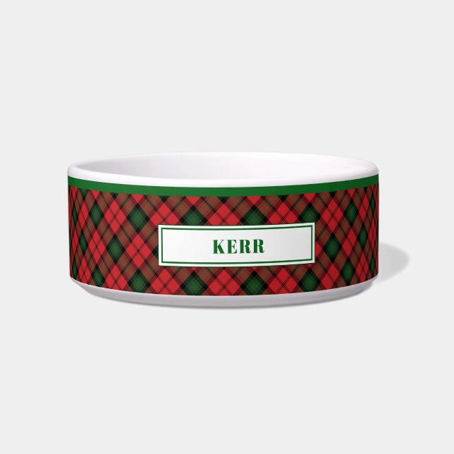 Personalized Clan Kerr Tartan Plaid Pattern Bowl (Front)