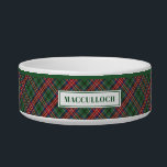 Personalized Clan MacCulloch Tartan Plaid Pattern Bowl<br><div class="desc">Our pet bowl features Tartan Clan MacCulloch plaid pattern that transform an everyday essential into a functional design piece. Great gift for a pet owner you know who loves traditional tartan print

Add the pet's name by clicking the "Personalize" button above</div>