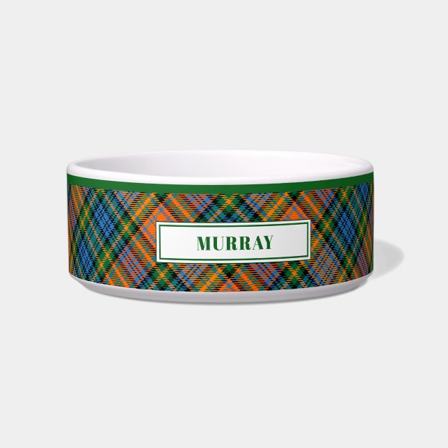 Personalized Clan Murray Tartan Plaid Pattern Bowl (Front)