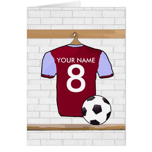 Personalized Claret Blue Football Soccer Jersey (Front)