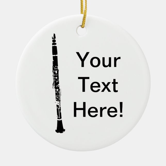 Personalized Clarinet Ceramic Ornament (Front)