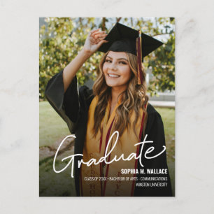 Personalized Class 2027 University Graduate Photo Announcement Postcard