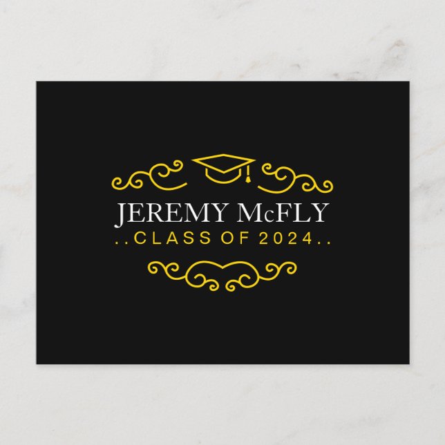 Personalized Class Graduation Announcement Postcard (Front)