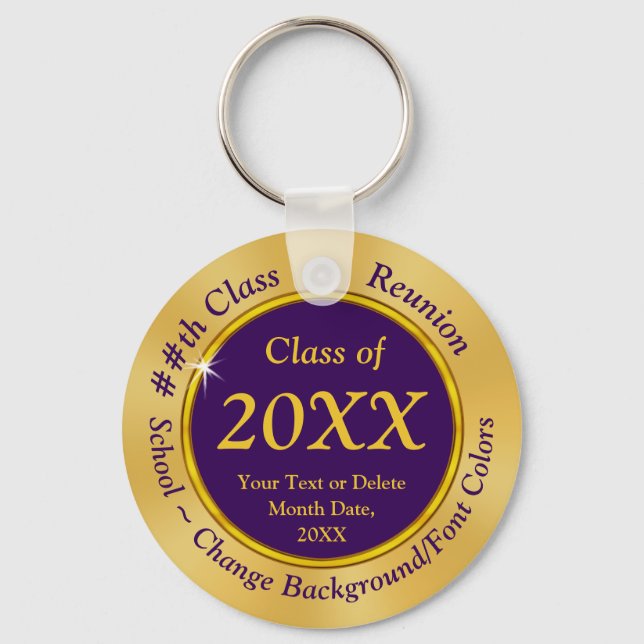 Personalized Class of 1968 Gifts, Class Reunion Keychain (Front)